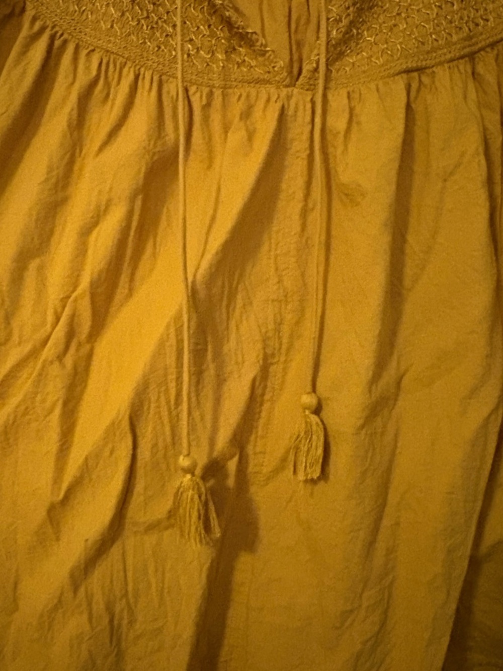Old Navy Mustard Smocked Yoke Peasant Tunic - Picture 4 of 7